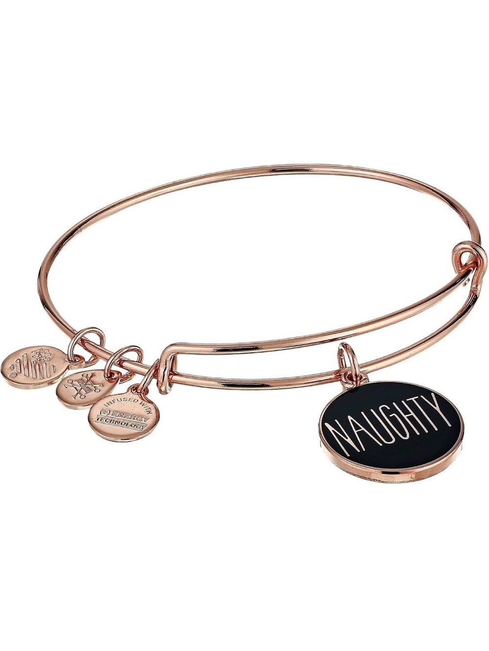 NWT! Alex and Ani Reversible Naughty Or Nice Charm Bangle Bracelet - Rose Gold